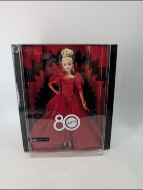 Barbie Signature 80th Anniversary Red Gown Blonde Doll Mattel
